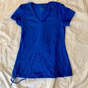 Sweaty Betty Blue Activewear Side Drawstring Shirt